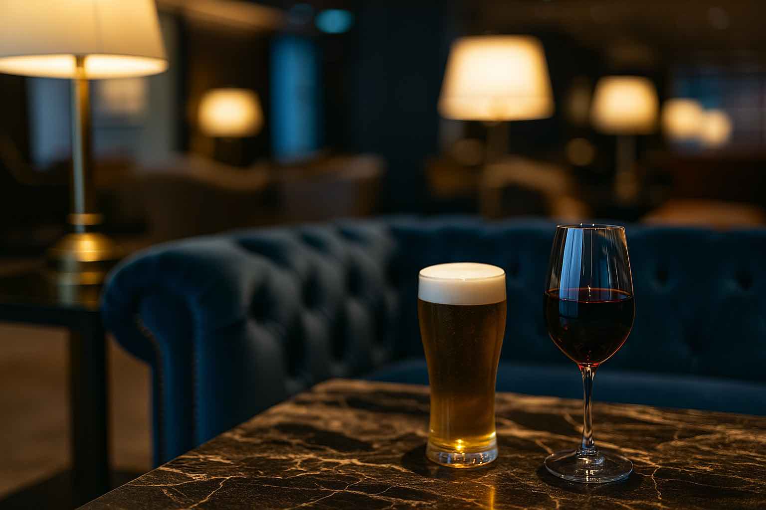 空港ラウンジの食事エリア