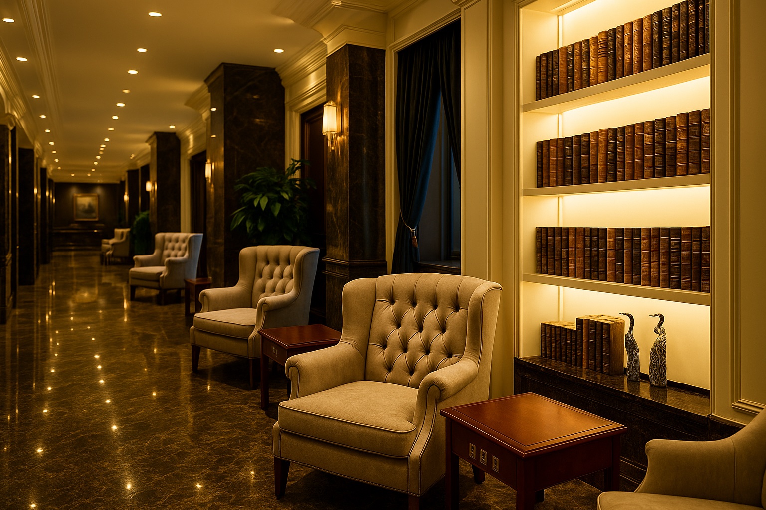 高級空港ラウンジの内装